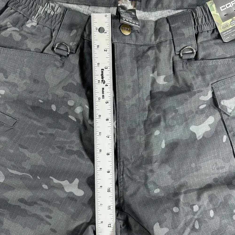 CQR Gear Men's Tactical Ripstop Cargo Pants Utility Camo Black TLP135